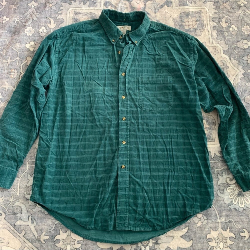 Vintage Sun River Teal Blue Button Down Size L